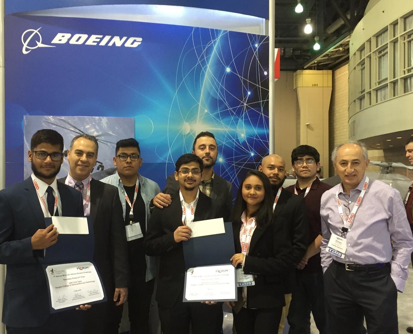 Vaughn’s Unmanned Aerial Vehicle Team Received the 2nd Place Award at the 2019 Micro Air Vehicle Student Challenge Competition