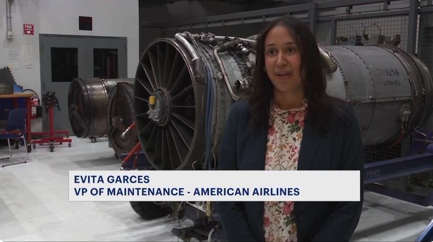 Eva Garces, Vaughn alumna speaks to News12 about her role at American Airlines