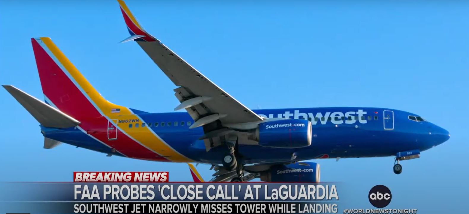 Jackie Leone '07 steers plane to safety near LaGuardia control tower.